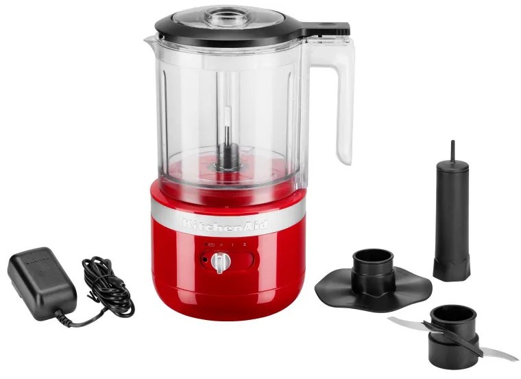 Tocator fara fir KitchenAid, 12 V, 1,18 L, 2 viteze + Pulse, fara BPA, Rosu Imperial