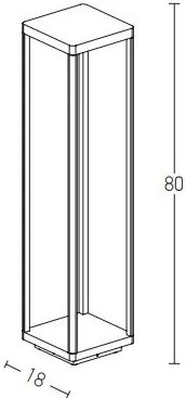 Stalp LED pentru iluminat exterior decorativ IP54 Russell H-80cm