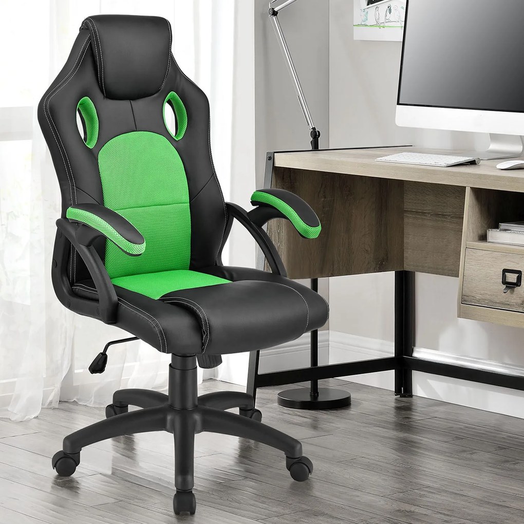 Jusky Scaun de birou Montreal - negru/verde