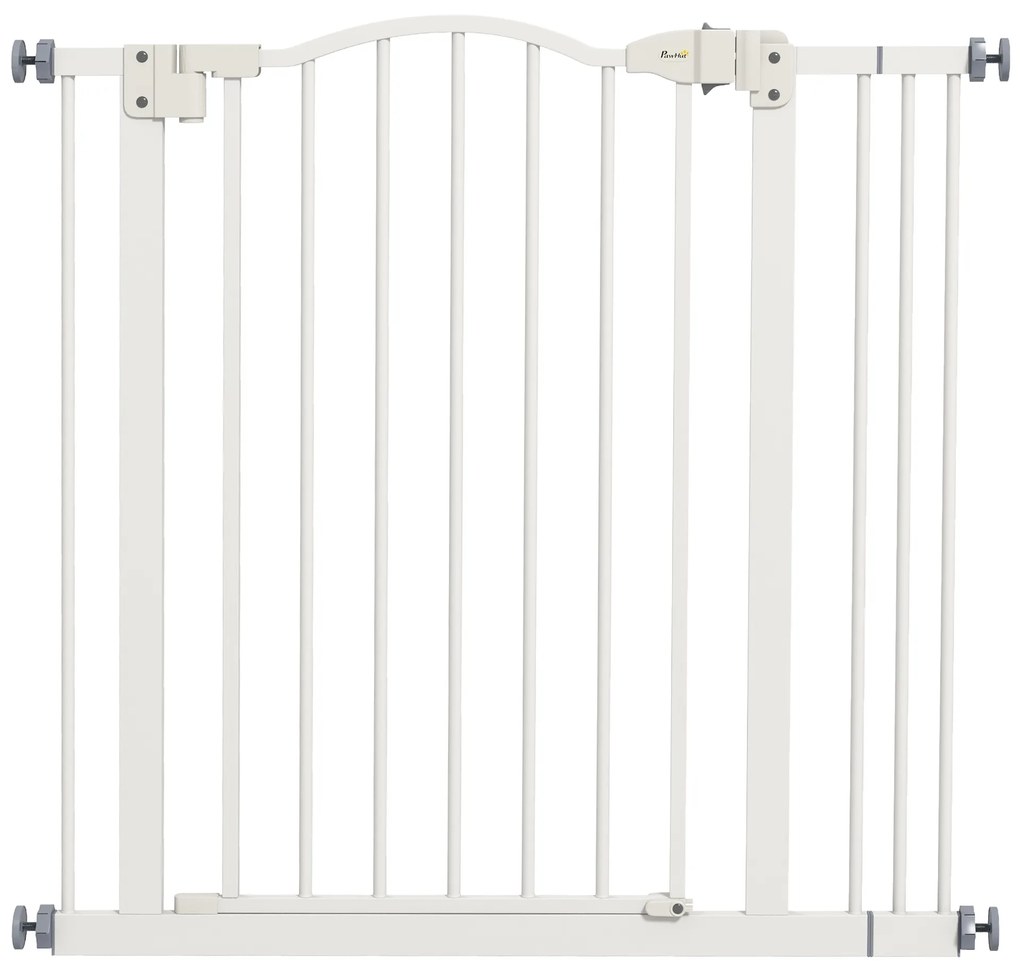 PawHut Poartă Extensibilă pentru Câini fără Șuruburi, Poartă de Siguranță Reglabilă, 94-100x94 cm, Alb | Aosom Romania