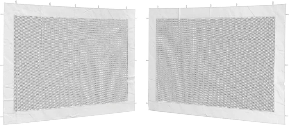 vidaXL Perete lateral cort petrecere, 2 buc., alb și negru, plasă