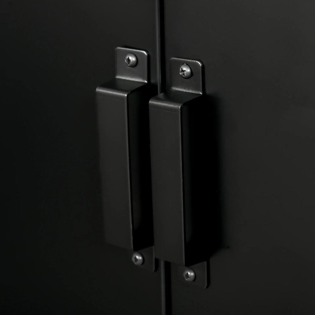 HOMCOM Dulapior Multifunctional cu 2 Usi Stil Industrial, Dulapior Metalic pentru Casa si Garaj - Gri | Aosom Romania