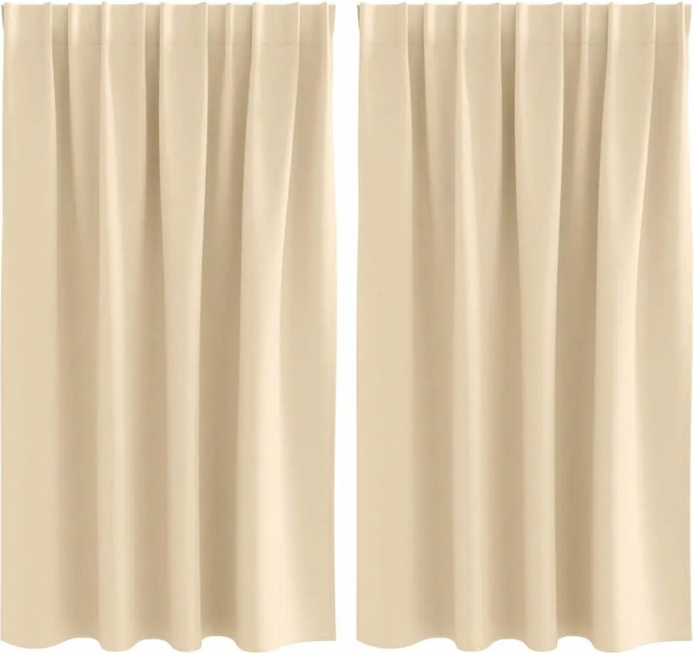 vidaXL Perdele Opaque cu Inel 2 pcs Crem 140 x 140 cm Poliester
