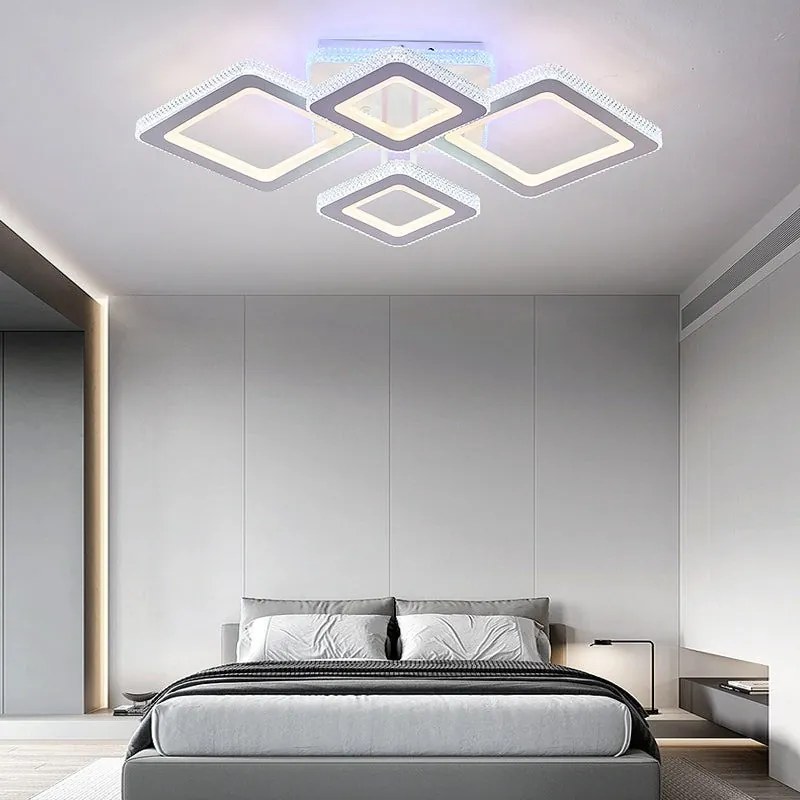 Lustra LED Cu Telecomanda, Elit's,3 Tipuri De Lumina, Intensitate Reglabila, 234W, Alb