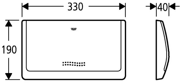 GROHE 37053SH0 - Plăcuță de acționare CLASSIC, 330 × 190 mm, albă