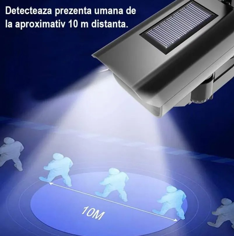 Camera Led Solara Falsa cu Senzor de Miscare si Telecomanda, Lampa Stradala