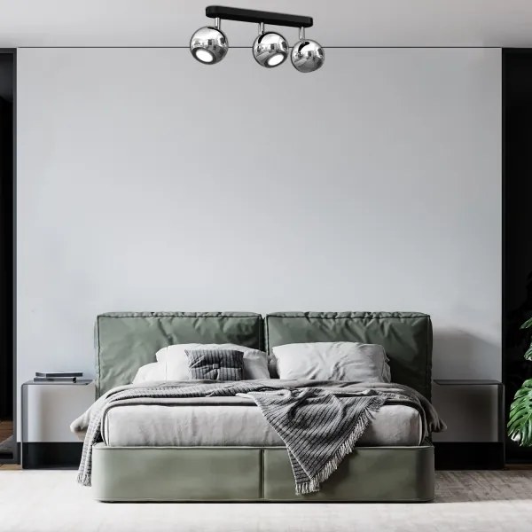 Spot COMET 3xGU10/8W/230V negru/crom lucios