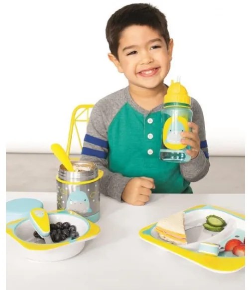 Caserolă termică cu lingură/furculiță ZOO 325 ml rechin Skip Hop