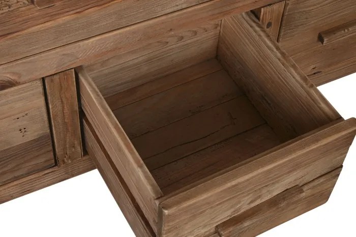 Comoda din lemn de pin reciclat, maro, Timber