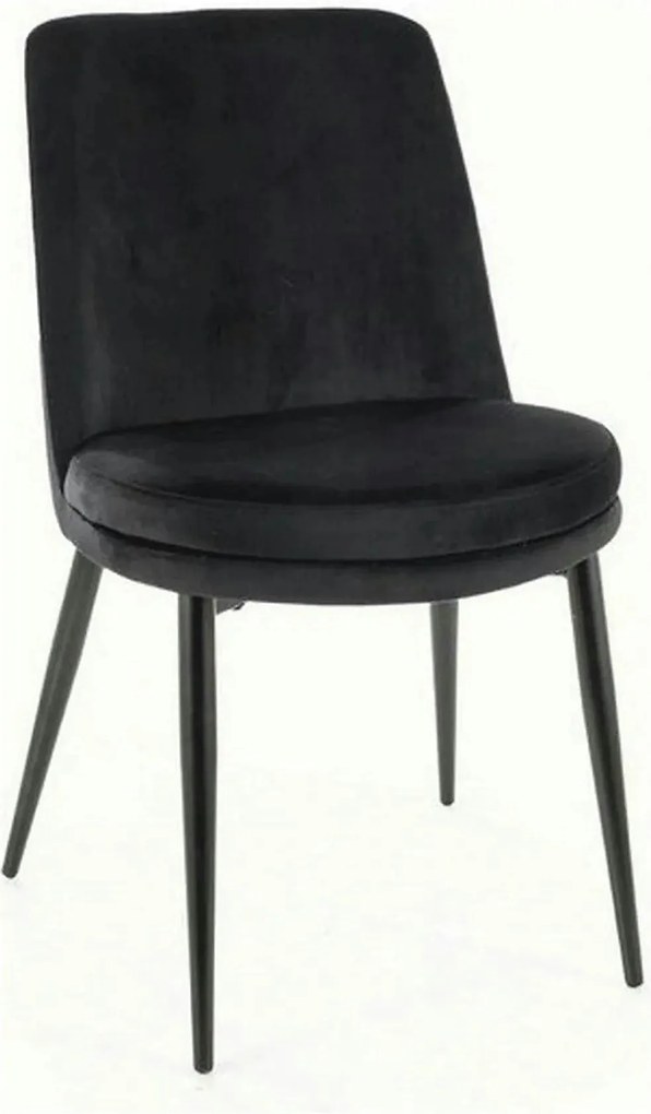 Scaun KAYLA, negru, stofa catifelata/metal, 49x46x84 cm