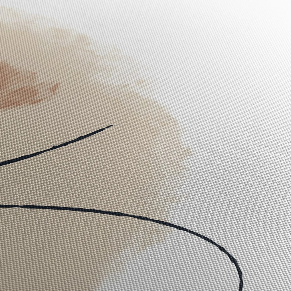 Tablou - Abstracție albă (cu ceas) (90x30 cm)