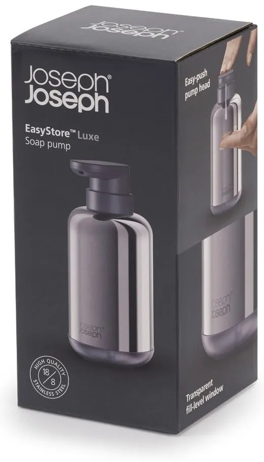 Dispenser de săpun lichid din oțel inoxidabil 300 ml EasyStore Luxe – Joseph Joseph