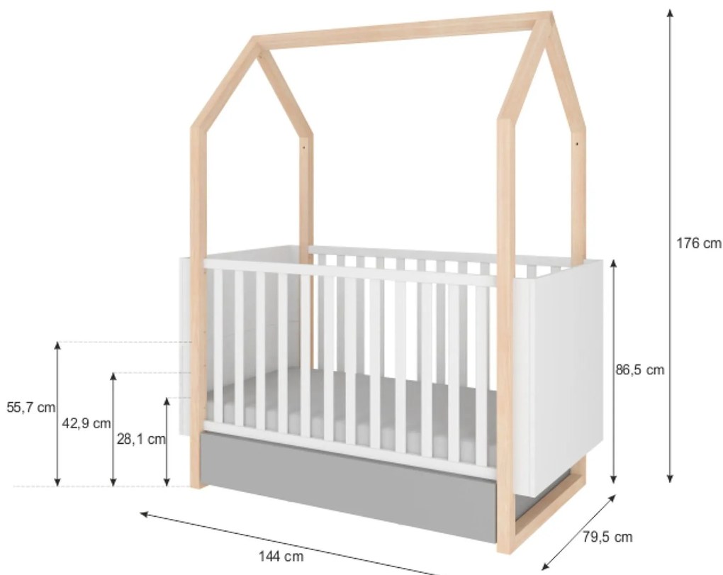 Patut pentru copii PINETTE 70 x 140 cm
