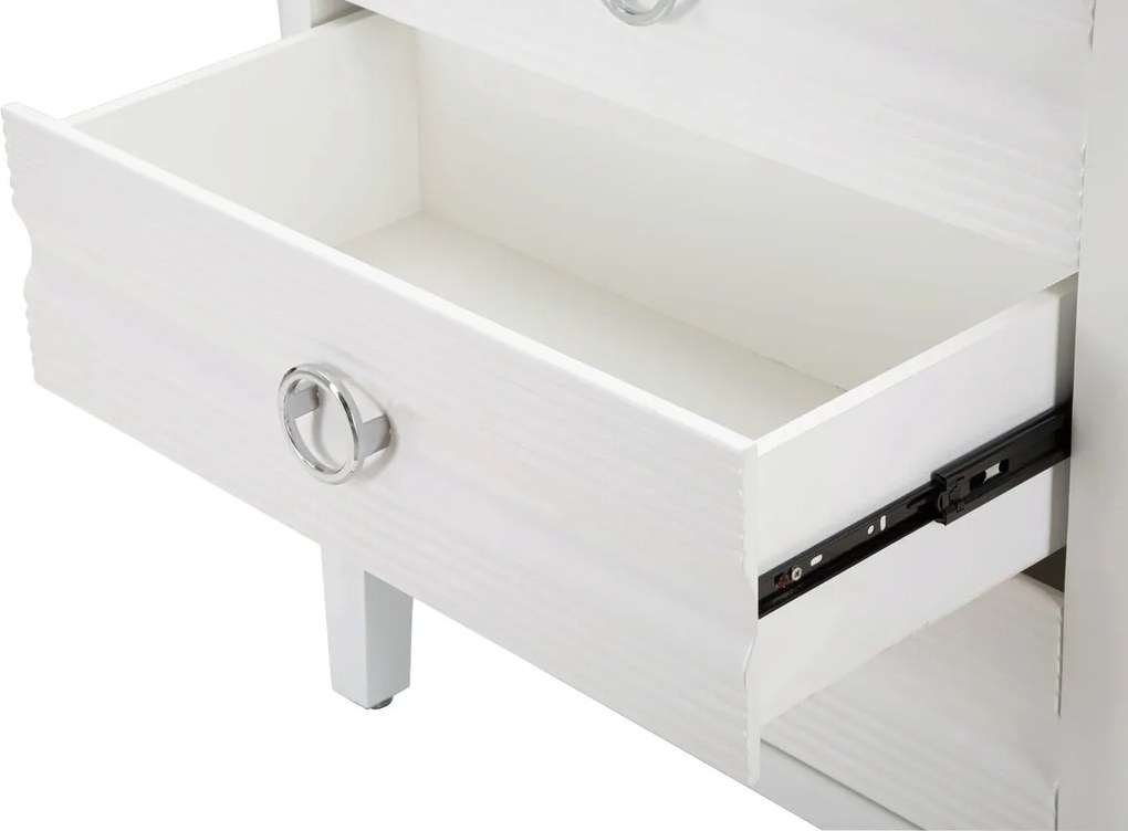 Comoda, Shine, Mauro Ferretti, 81 x 40 x 84 cm, lemn de brad/MDF/metal, alb