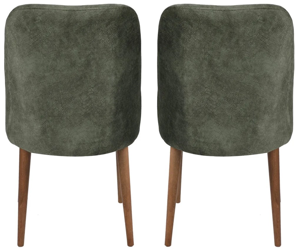 Set 2 scaune Dafne (Nuc + Verde închis). 1073152
