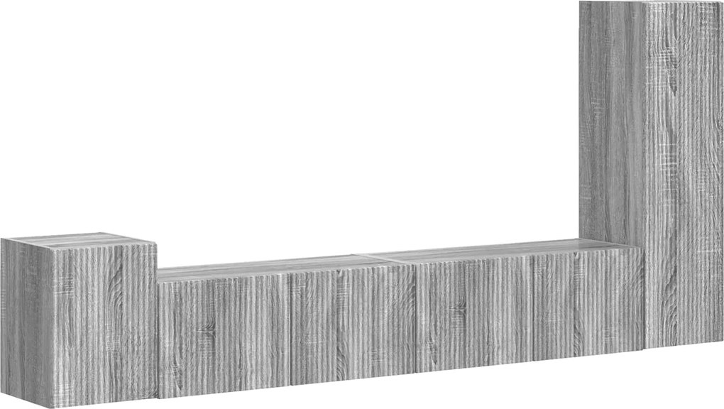 vidaXL Set comodă TV Pe perete 3 pcs Gri Sonoma Lemn compozit