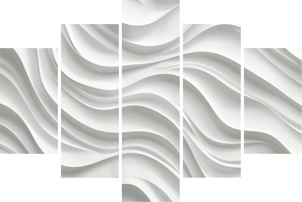Tablou - Valuri Albe 3D (150x105 cm)