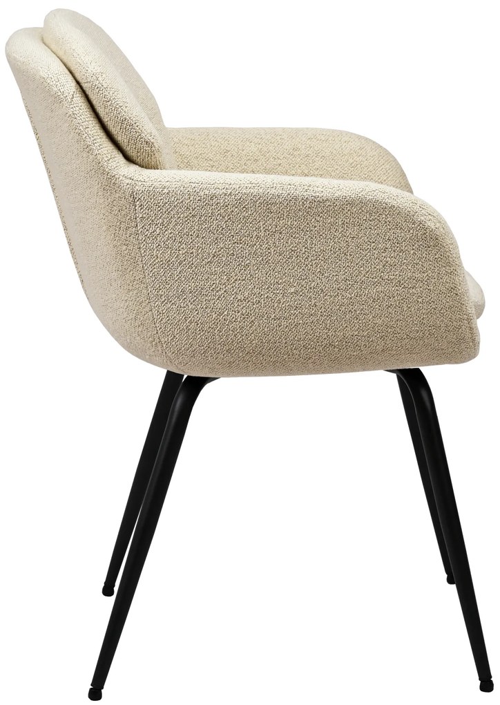 MAZZONI EXPORT GEORGIA Crem (material Monza 90) - SCAUN MODERN TAPIȚAT BOUCLÉ PENTRU SALON/SUFRAGERIE/BIROU LOFT