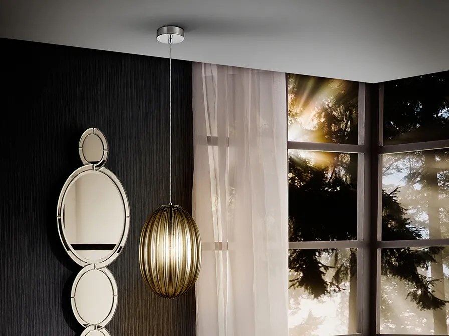 Pendul design modern decorativ Ovila 20cm fumuriu SV-752176