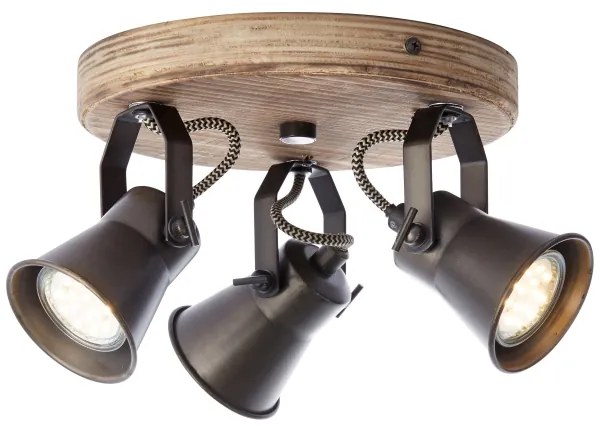 Brilliant - Spot orientabil SEED 3xGU10/5W/230V negru/maro