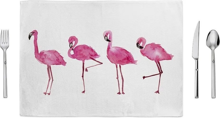 Suport farfurie Home de Bleu Painted Flamingos, 35 x 49 cm
