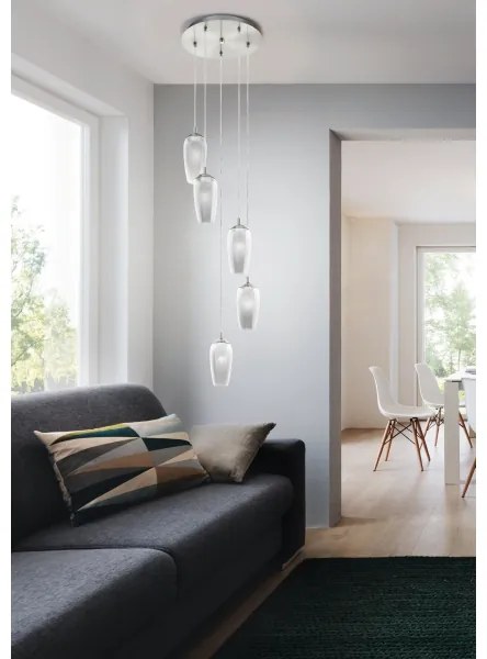 Eglo 96345 - Lustră LED suspendată pe cablu FARSALA 5xG9/2,5W/230V