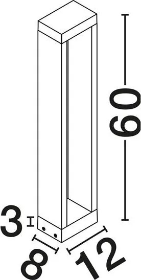 Stalp exterior LED 3000K IP65 DOLIX corten, H-60cm