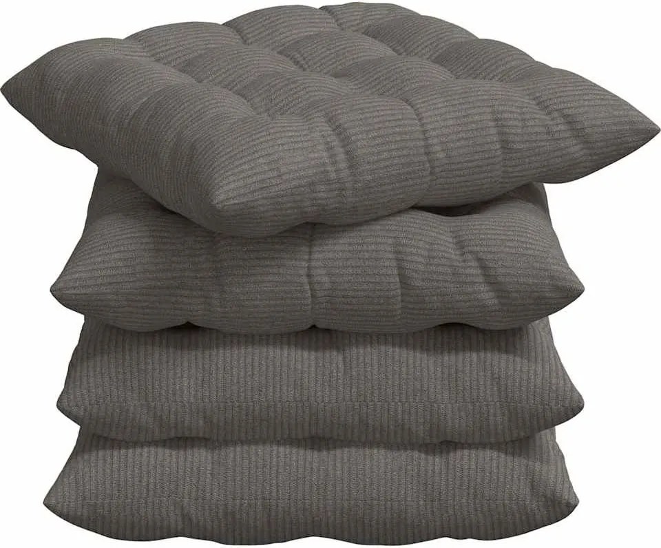 vidaXL Perne de Șezut 4 pcs Gri deschis 40 x 40 x 6 cm