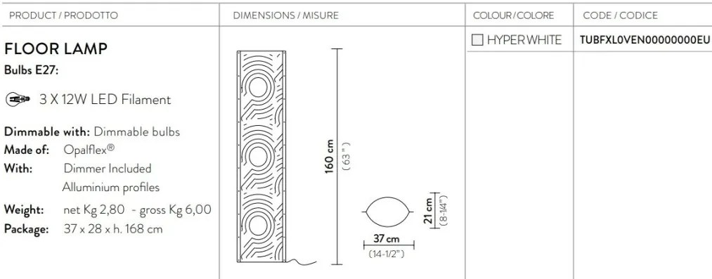 Lampadar modern design Art Deco realizat manual VENTI XL