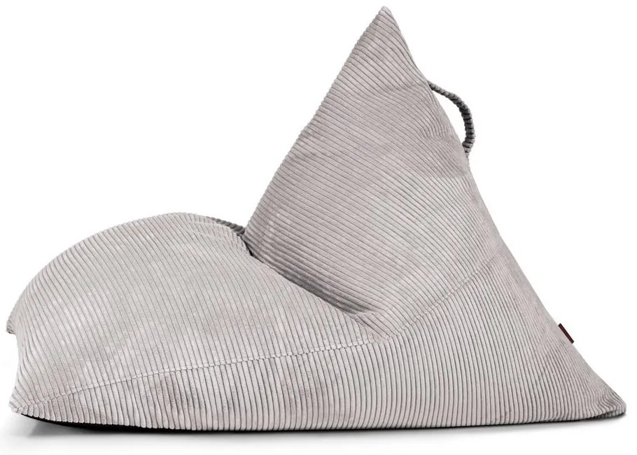 Fotoliu bean bag gri deschis cu tapițerie din catifea reiată Razz – SLOWDOWN