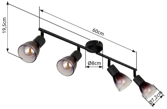 Spot Globo 54312-4 SATELLA 4xE14/25W/230V