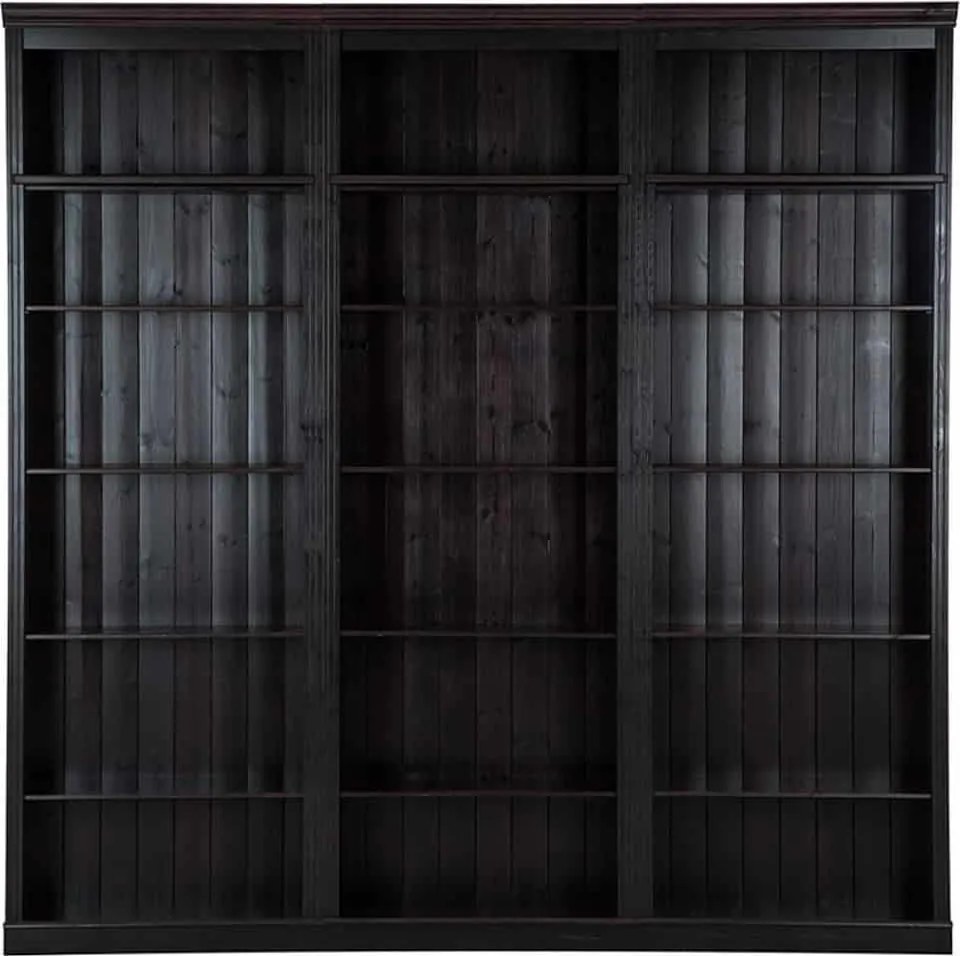 Bibliotecă lemn masiv, 220 × 35 × 220 cm