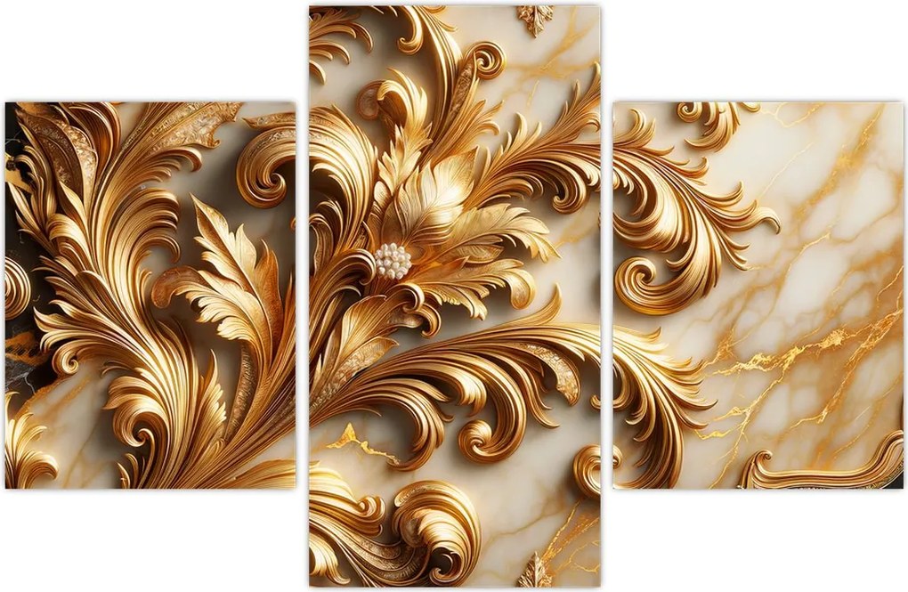 Tablou - Marmură cu auriu (90x60 cm)