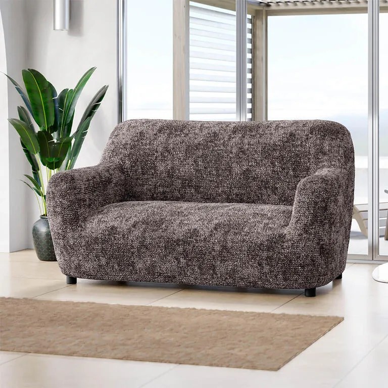 Huse bielastice MARMO maro fotoliu dublu (l. 120 - 160 cm)