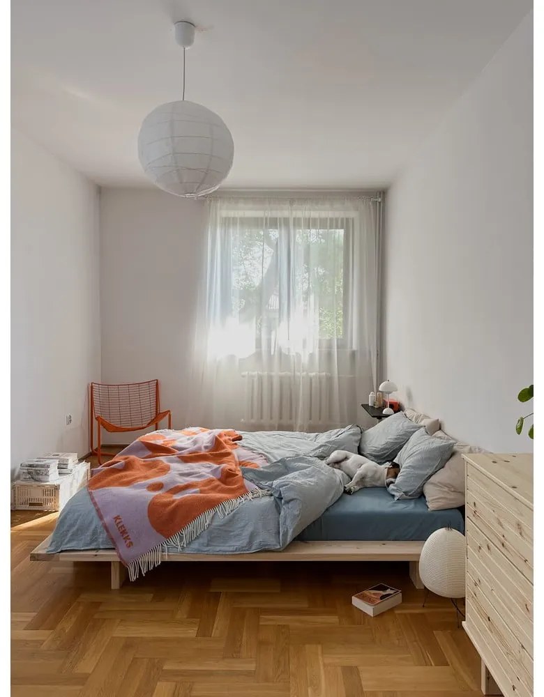 Pat matrimonial din lemn masiv de pin cu somieră 180x200 cm Japan – Karup Design