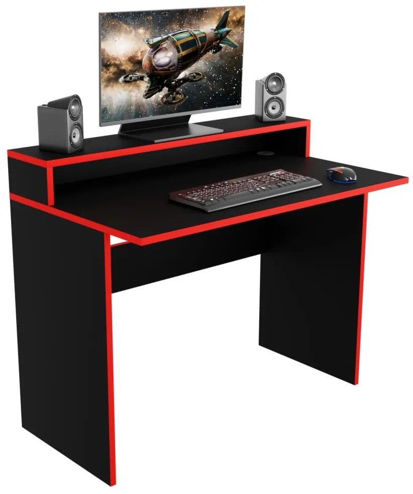 Masă PC gaming Adapt (Negru + Roșu) (fără iluminat). 1054992