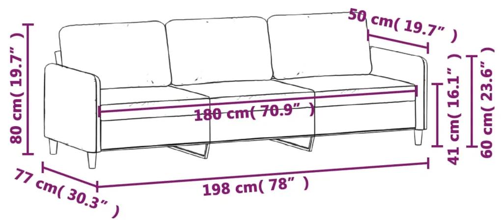 Canapea cu 3 locuri, rosu vin, 180 cm, material catifea Bordo, 198 x 77 x 80 cm