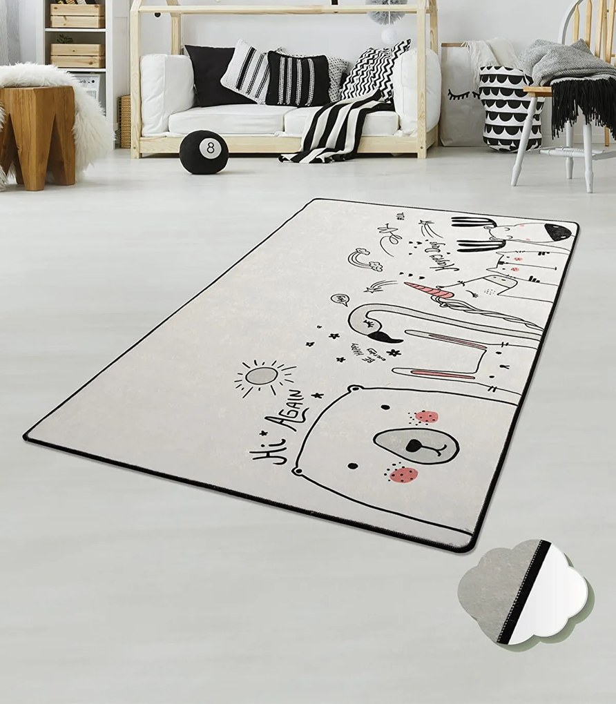Covor pentru copii Be Happy Alb 100x160 cm