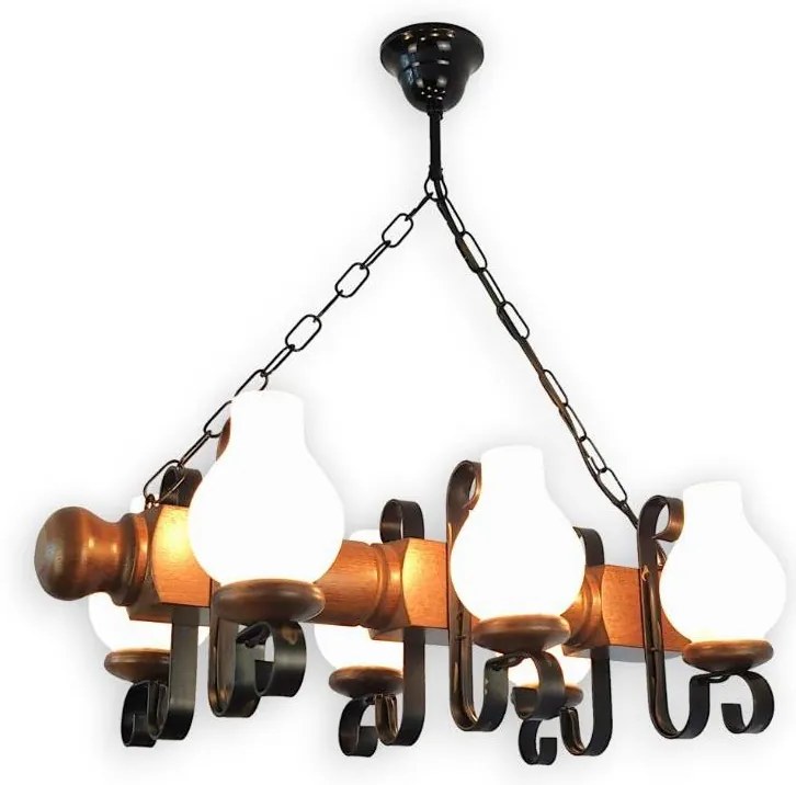 Lustră pe lanț Brilagi RUSTIC 6xE14/40W/230V fag/nuc