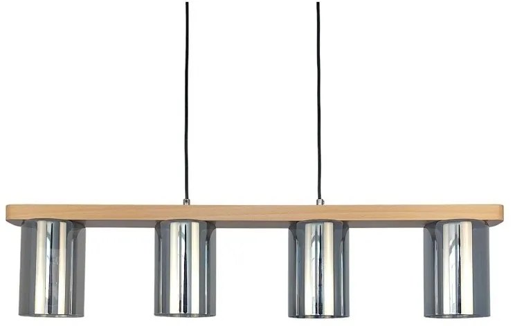 Lustra suspendata clasica fabricata manual din lemn SIENA SMOKE