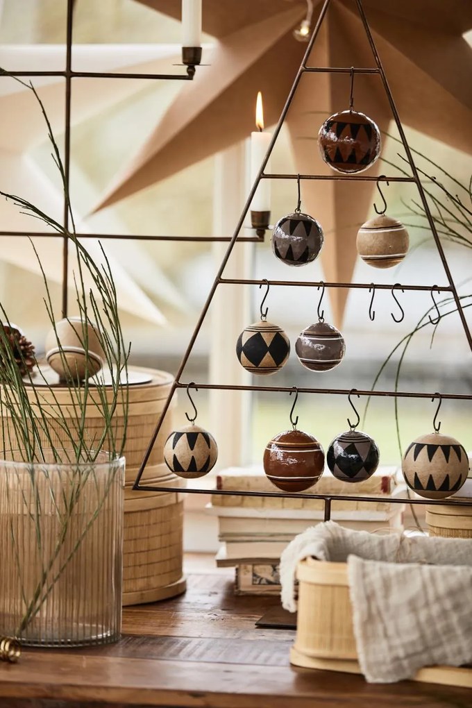 IB Laursen Vaza de sticla cu decor din alama INLAID