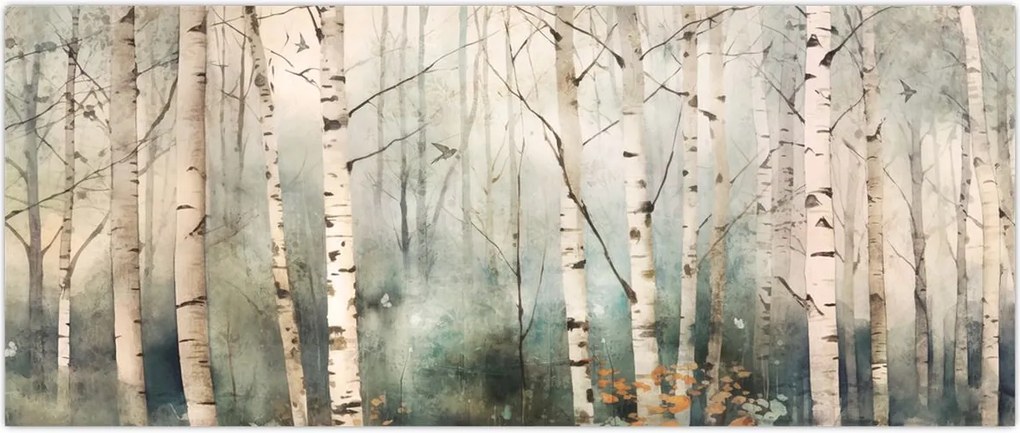 Tablou - Desenarea unui model de pădure (120x50 cm)