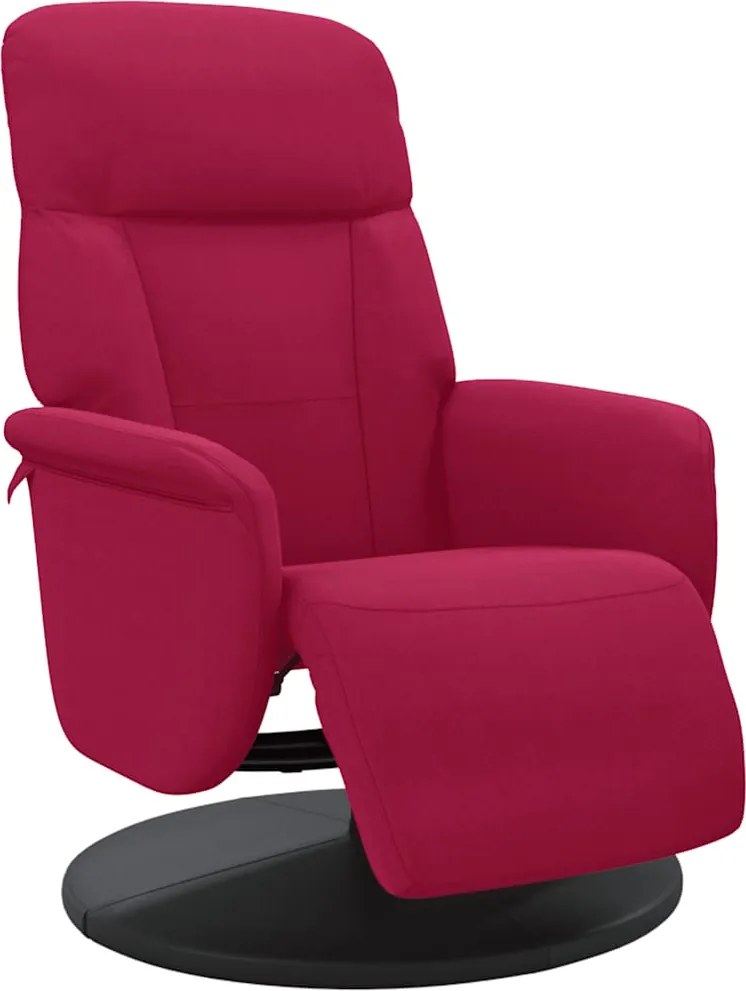 vidaXL Scaun de relaxare cu taburet, roșu vin, catifea