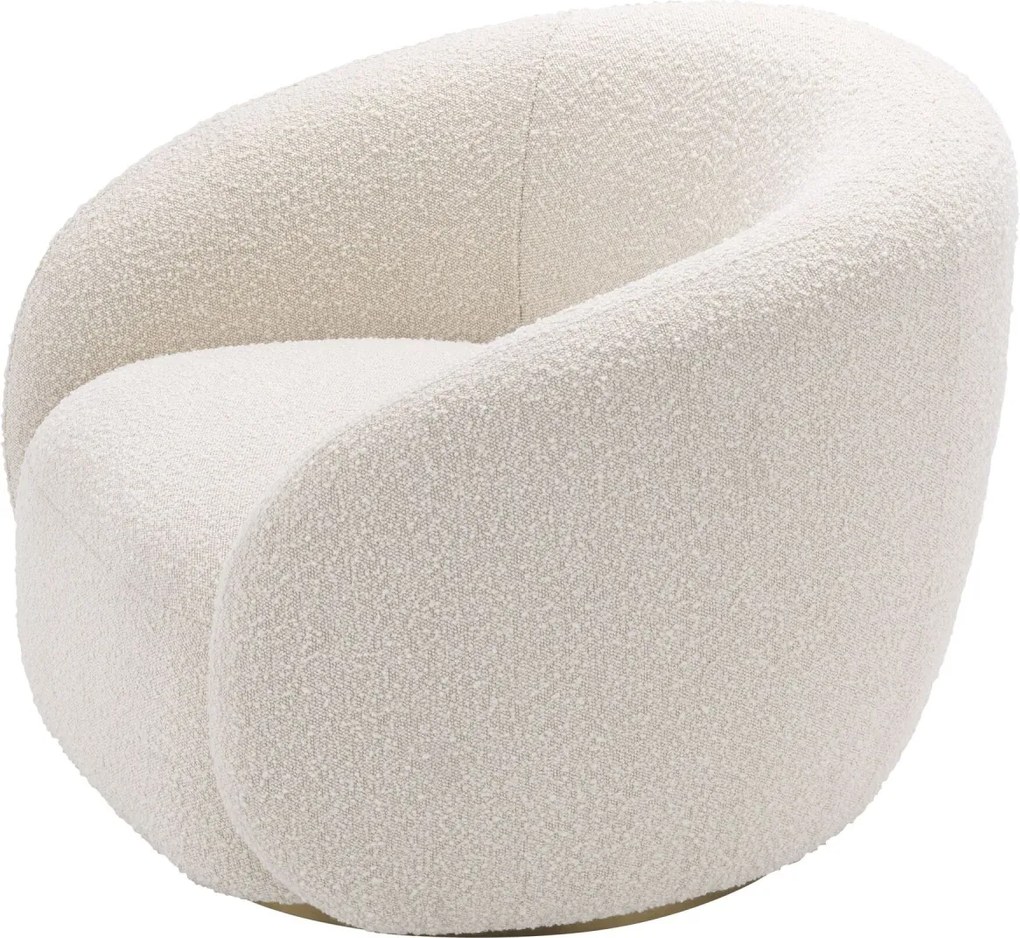 Fotoliu pivotant design elegant LUX Brice, bouclé cream 114429 HZ
