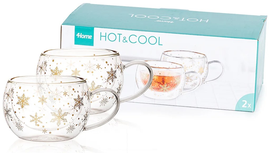 Pahare termo cappuccino 4Home Snow Hot&Cool270 ml, 2 buc.