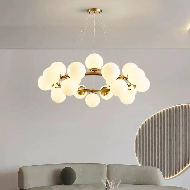 Lustra 1010-15 GD – candelabru modern cu 15 globuri, soclu G9