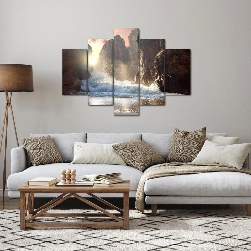 Tablou - Stânci și valuri ale oceanului (150x105 cm)