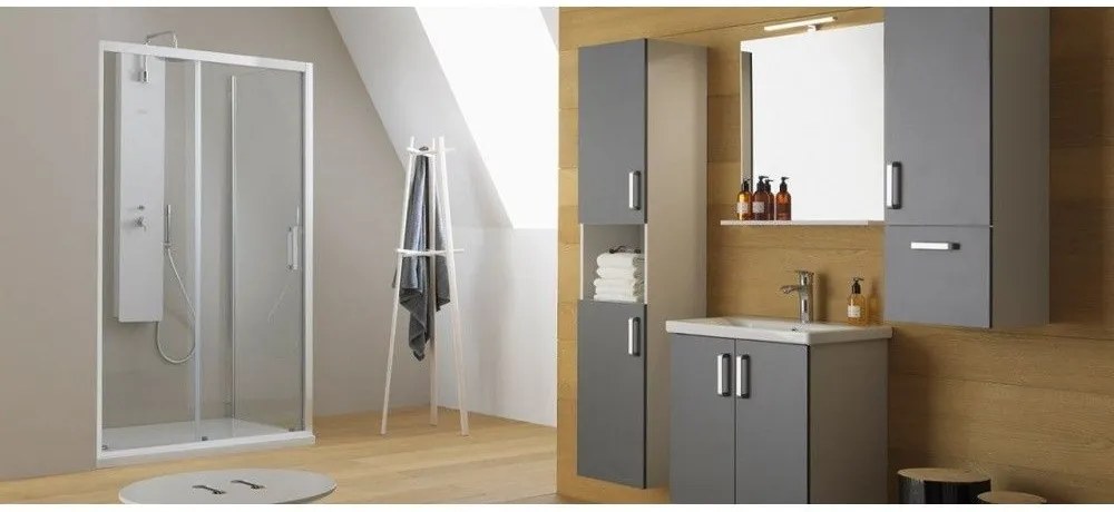 Set mobilier baie (masca cu 2 usi si lavoar) Kolpa San Evelin 65x46xH64 cm, antracit