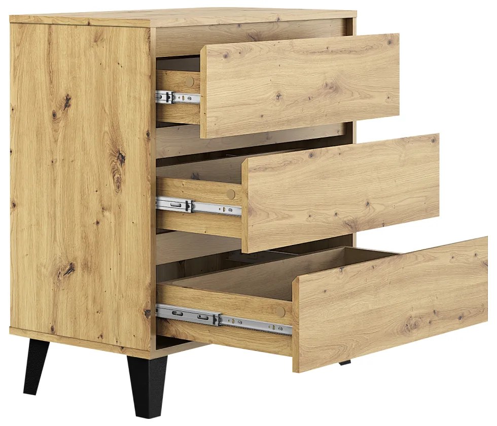 Comoda BOGAN 3S70, stejar artisan