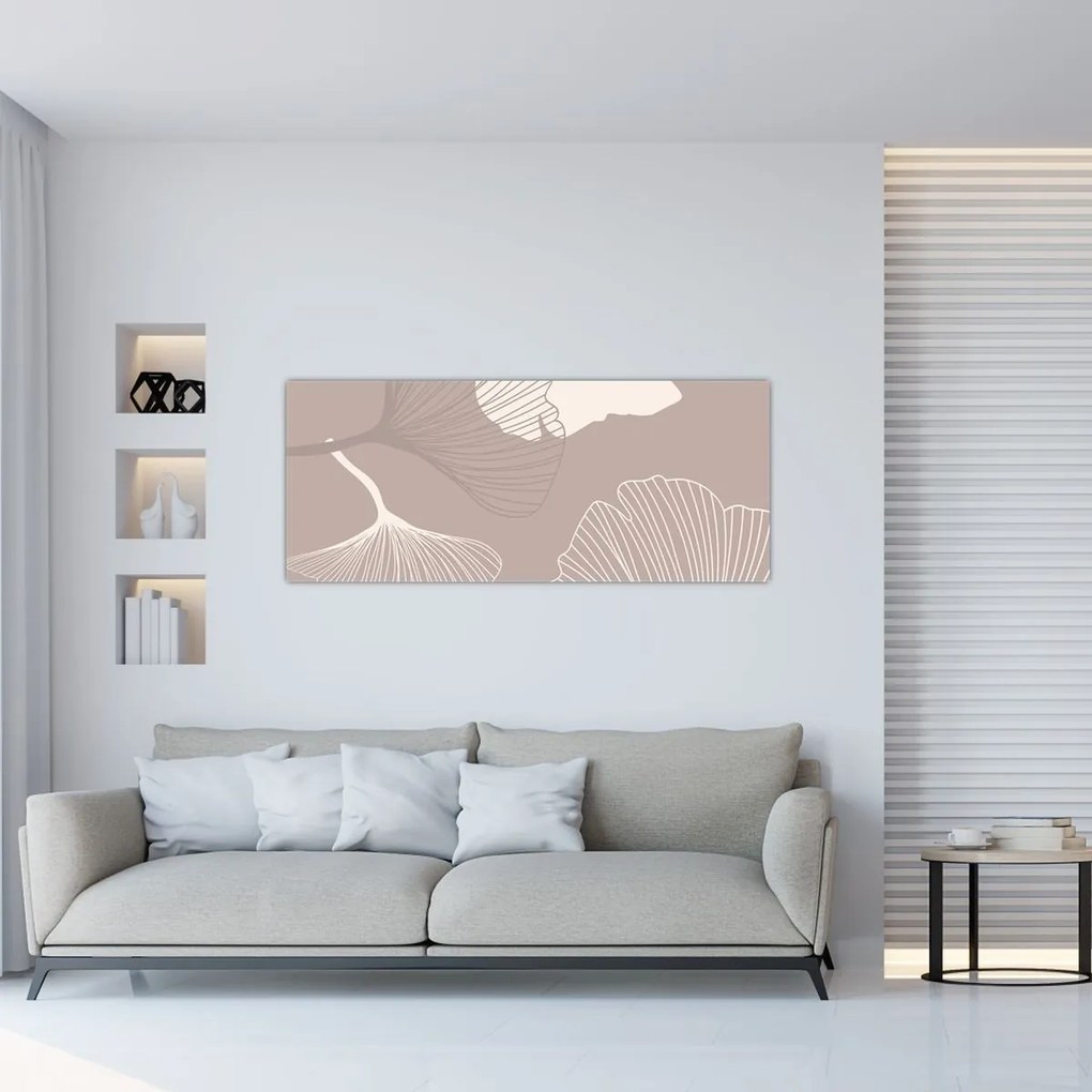 Tablou - Frunze bej N⁰1 (120x50 cm)